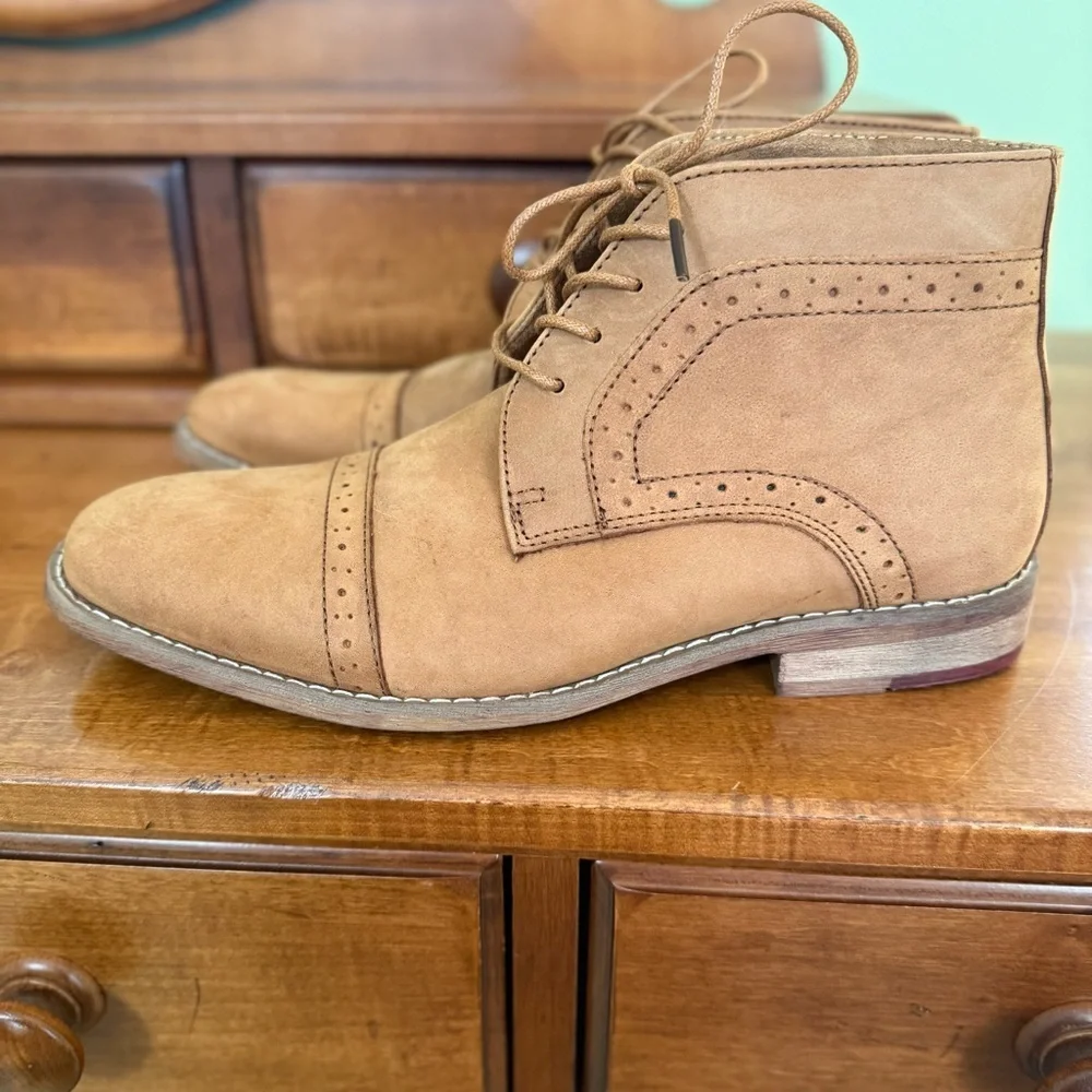 New Arkbird leather suede boots chukka tan men’s 8.5‎ lace up oxford ankle boot